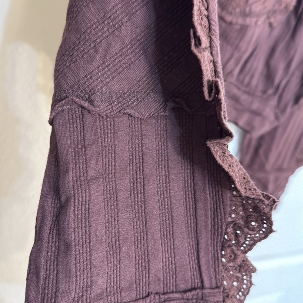 🍓Free People 🍓Brown Lace-Trimmed Sweater - Picture 12 of 14